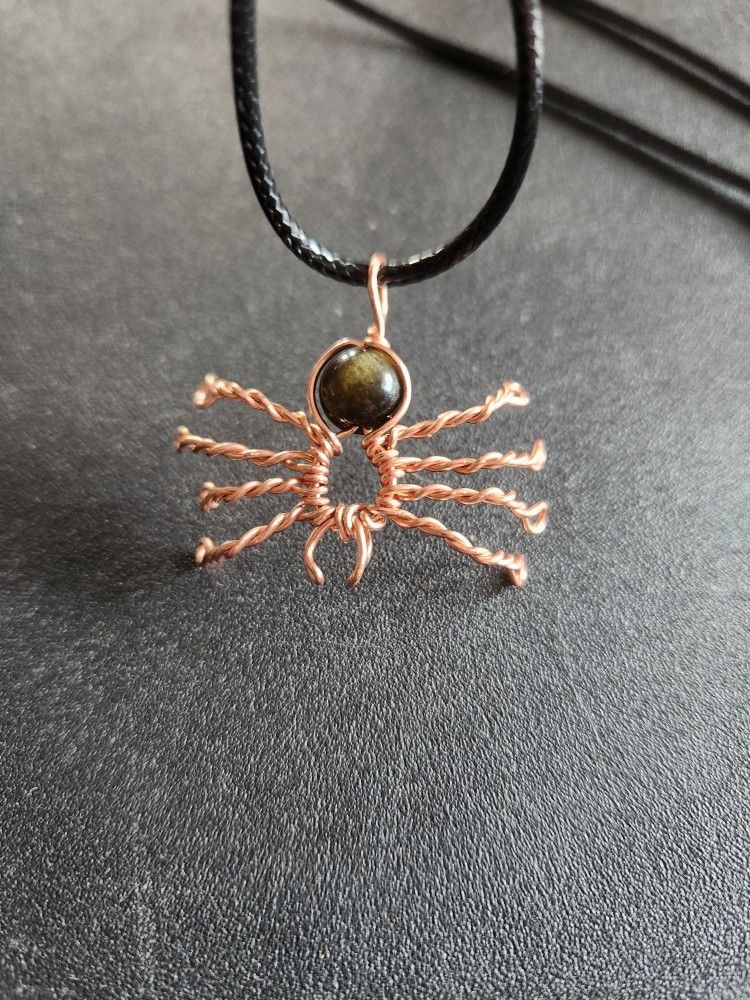 Wire Wrapped Spider Necklace