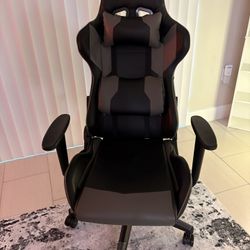 Gaming Chair, Office Chair High Back Leather Desk Chair Racing Executive Ergonomic Adjustable Swivel Task Chair with Headrest (G