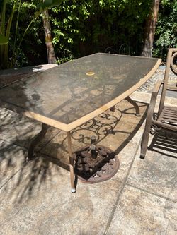 Free aluminum 6 chair patio set