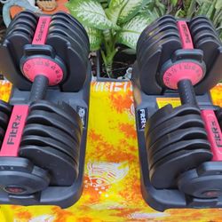 PAIR OF :  FitRx SmartBells  = 52.5 LB.  ADJUSTABLE DUMBBELLS / IN GREAT CONDITION / WORKS PERFECT  