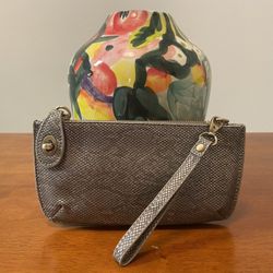 Joy Susan Python Crossbody Wristlet Clutch