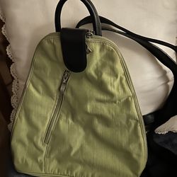 Baggallini Metro Small Lime Green With Black Trim Sling Backpack Purse 