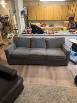 Grey Three-Cushion Couch