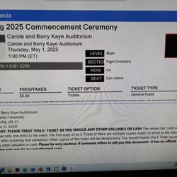 FAU Graduation Ceremony Tickets- Spring  2025