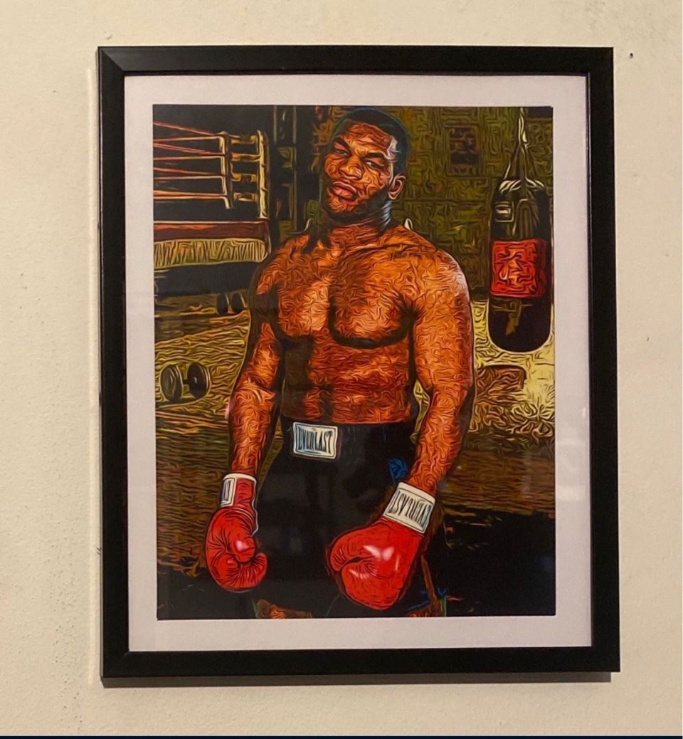 Custom Mike Tyson Art Piece In Boxing Gym