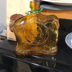 Vintage political glass bottle mid-century