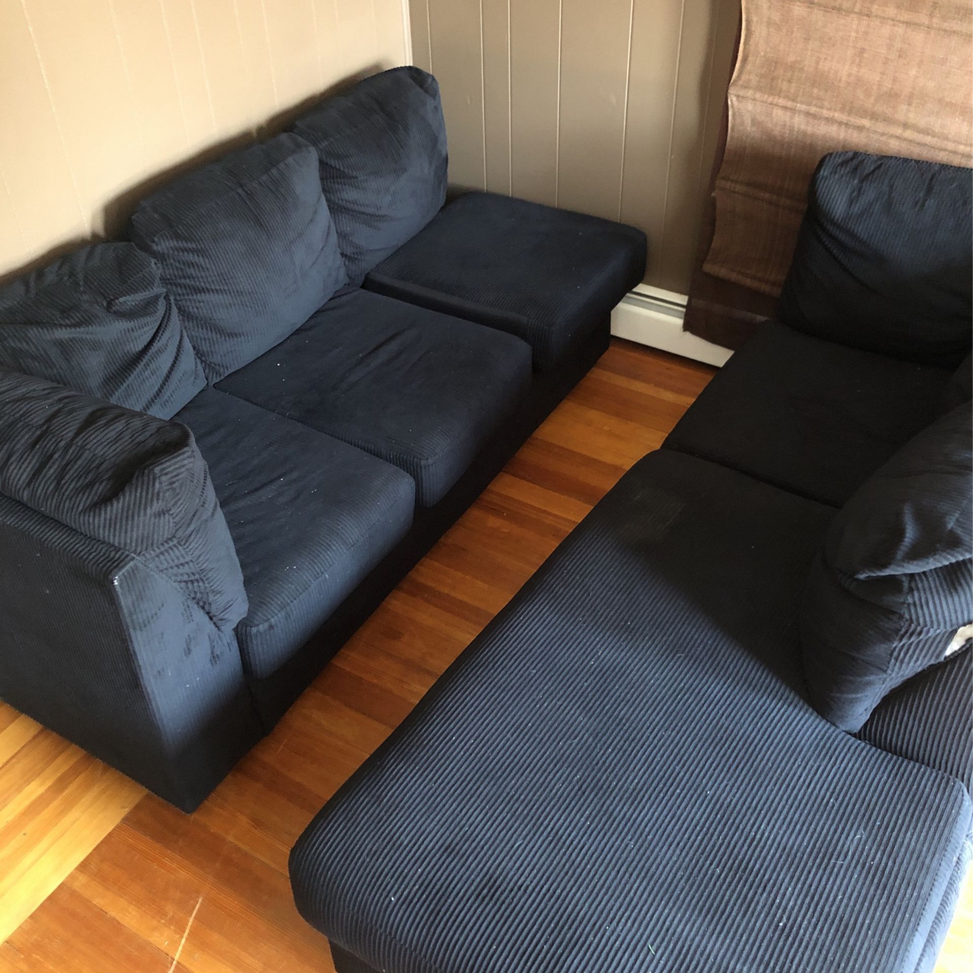 2 Piece Brown Sectional Couch As Is 