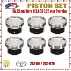 JE Piston 361335 86.25 mm Bore 0.25mm Oversize 9.0:1 CR Piston Set For Toyota 2JZ-GE / 2JZ-GTE