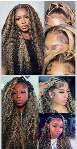 🔥Brand new🔥 24 Inch Deep Wave Lace Front Wigs Human Hair Fb/27 180% Density 13x6 HD Lace Frontal Wigs Human Hair Pre Plucked Ombre Lace Front Wig Ba