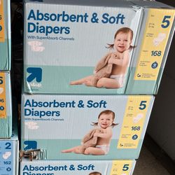 Up&Up Diapers, Size 5, 27+ Pound, 168 Per Box