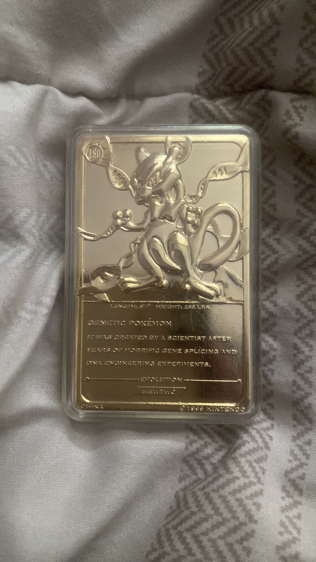 pokemon limited edition 23k gold plated trading card mewtwo 1999 Pokemon 