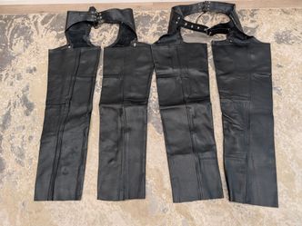 Bikers Leather Stuff Motorcycle/ Biker Chaps Size Large NEW