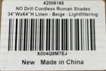 NO Drill Cordless Roman Shades
