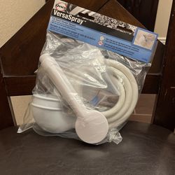 Danco Versa Spray 1-Spray Portable 2 in. Freestanding Handheld Shower Head Sprayer for Bathtubs without Diverter in White