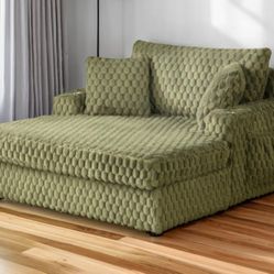 Brand New Olive Green Super Plush Sofa Chaise Lounge 