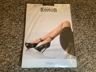Wolford Emilia tights, fine ankle ribbon, color black/black, size: S