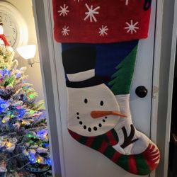 Jumbo Snowman Christmas Stocking 44" L x 24 W