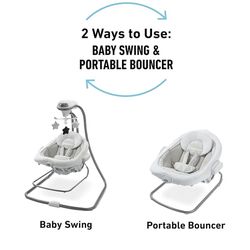 Graco DuetConnect LX Portable Baby Swing and Bouncer, Multi-Direction Baby Bouncer Seat, Multiple Swing Speeds, Redmond