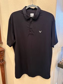 Callaway Men Black Golf Opti-Dri Polo Short Sleeve Shirt Size Large