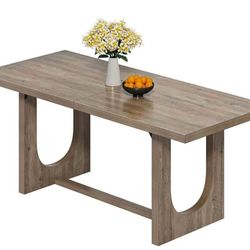 DWVO Dining Room Table for 6-8 People 70.86" Large Rectangle Dining Table Farmhouse Kitchen Table with Heavy Duty Wooden Base Rustic Dinner Table for 
