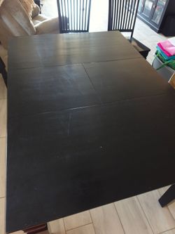 Black wood dining room table