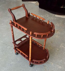 Wooden tea cart bar cart