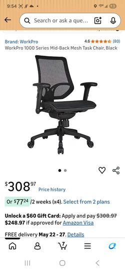 WorkPro 1000 Series Ergonomic Mesh Task Office Chair