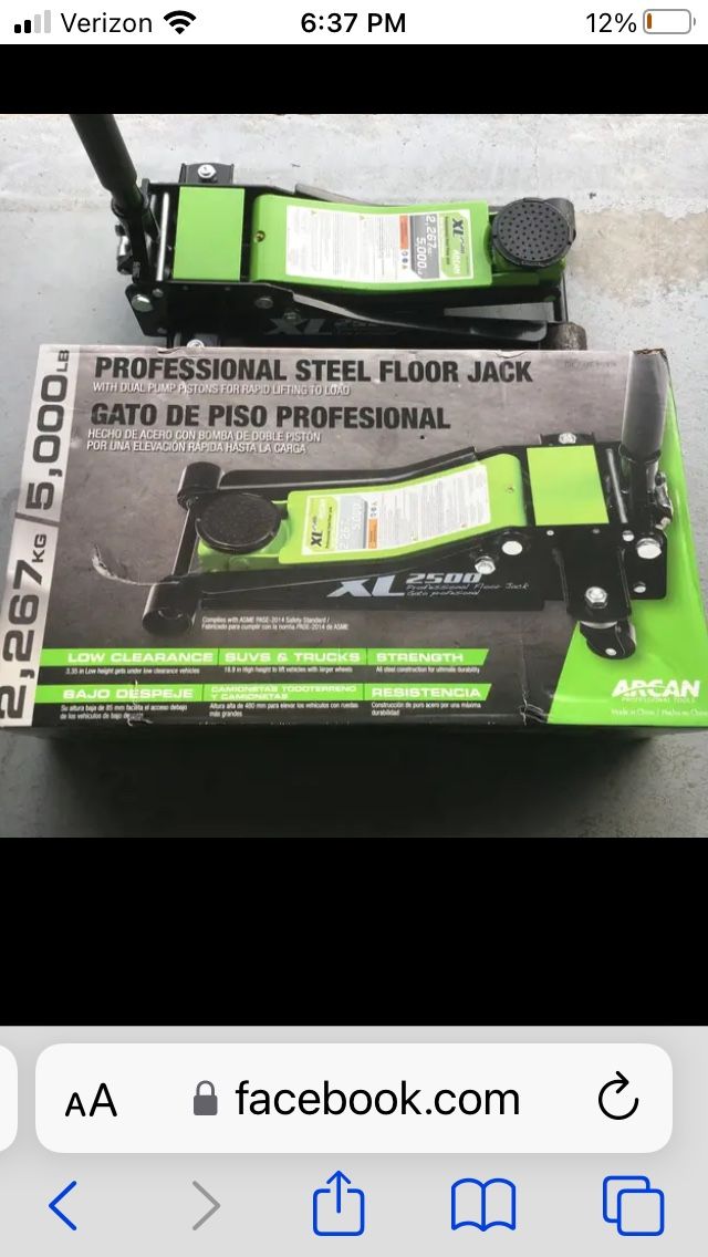 Arcan XL 2500 Floor Jack - 5,000 LB / 2,267 KG