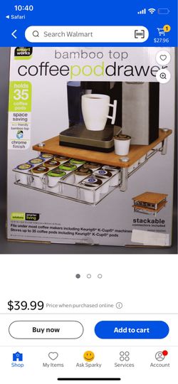 Bamboo top coffee pod drawer