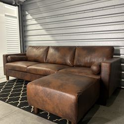 Luxury PU Leather Sectional Couch (Free Delivery)