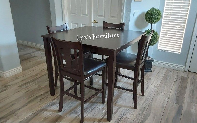 Beautiful Dark Espresso Counter Height Kitchen Table