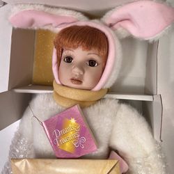 New! Dreams & Treasures “Easter Hugz” Fine Collectible Porcelain Doll - NIB