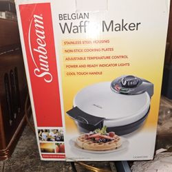 Sunbeam Belgian Waffle Maker, Stainless Steel, New in Box