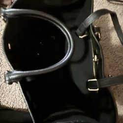 Black LV-Style Tote Bag – Great Condition (Minor Flaws