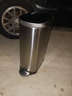 EX LARG SIMPLE HUMAN STEP OPEN TRASH BIN WITH REMOVABLE BIN INSIDE 24 FIRM PAID 119+