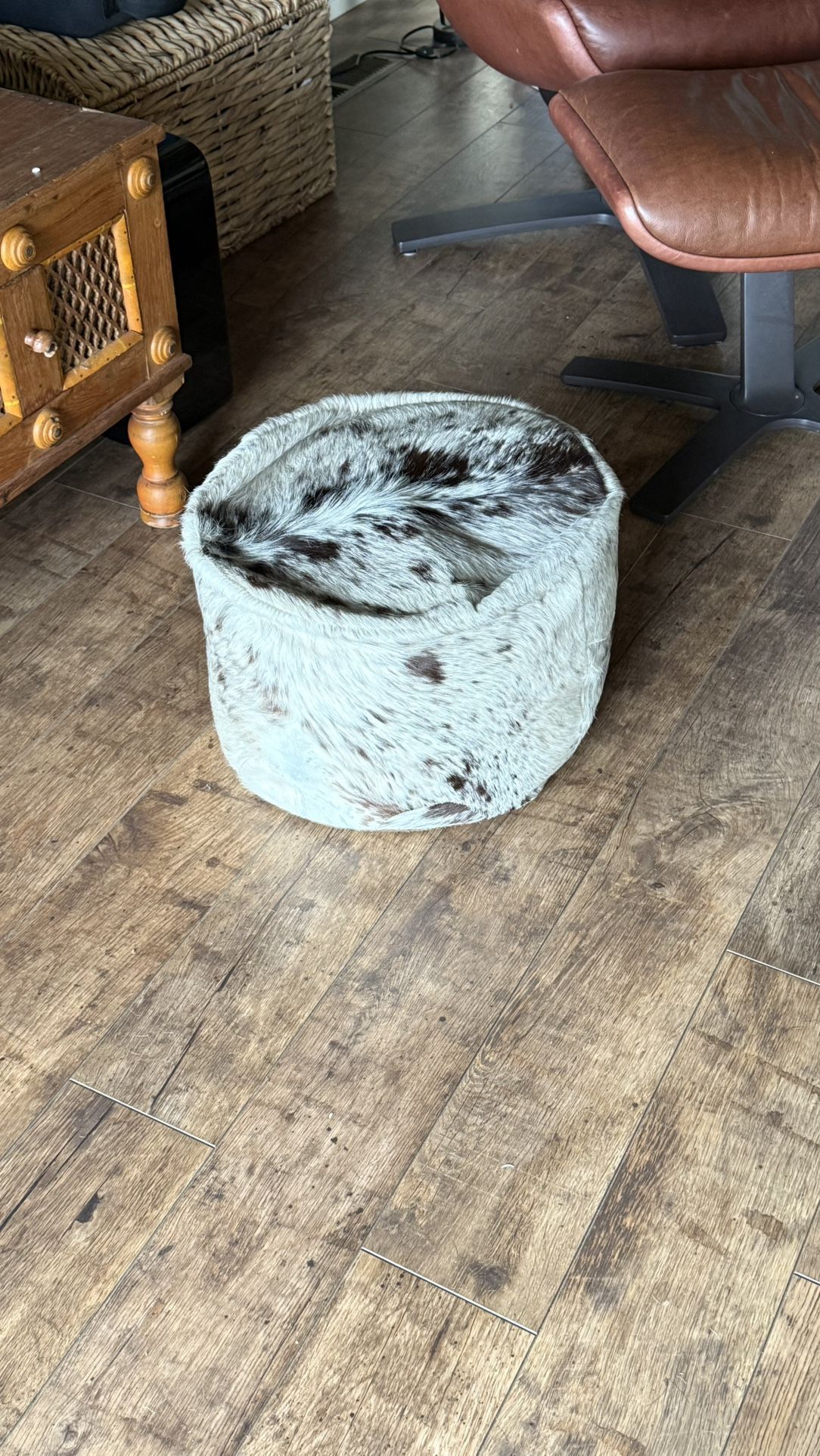 Cowhide Ottoman/Pouf