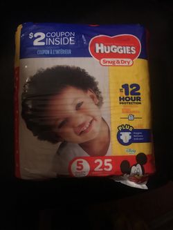 Huggies snug and dry #5 $7 firm