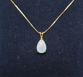 Opal Teardrop Necklace