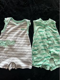 0–3 Month Baby Boy Rompers – Like New