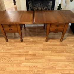 Pair Of Vintage Drop Leaf Endtables 
