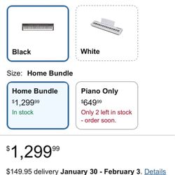 Yamaha P125 88-Key Weighted Digital Piano Home Bundle with Furniture Stand and Roland Bench