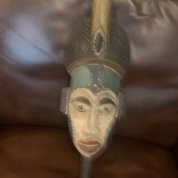 TRADITIONAL HAND CARVED WOOD MASK FROM GHANA