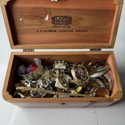 Vintage Costume Jewelry Lot With Lane Cedar Box