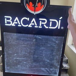 Bacardi Rum & Coke Bar Light Up Clock Menu Board Electric Sign 