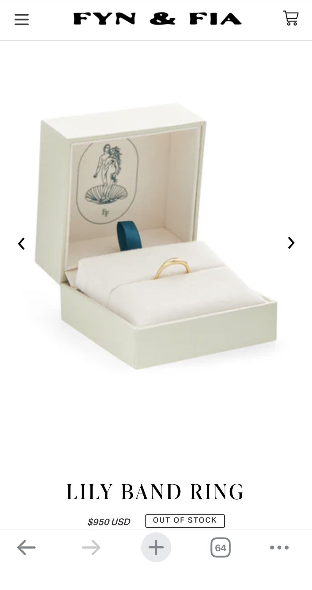 FYN & FIA LILY BAND RING 18K GOLD