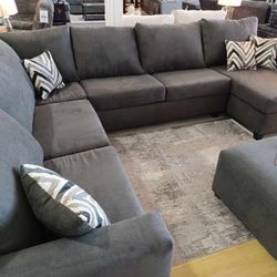 Pitt Dark Gray U Shaped Huge Sectional Sofa With Chaise /P