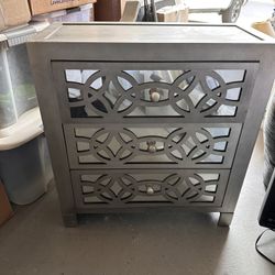 Silver Mirrored Nightstand