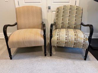 Upholstered Armchair with Ebony Wood Frame