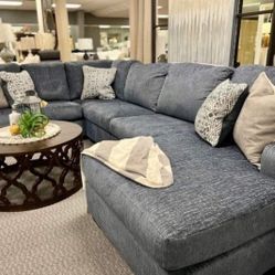 In Stock Available〽️Ballinasloe Platinum RAF Sectional With Chaise Ashley U Shape 
