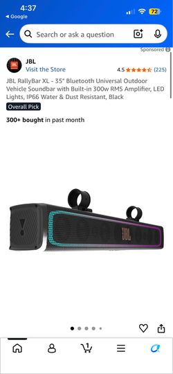 JBL RALLYBAR XL 35 in Bluetooth sound bar